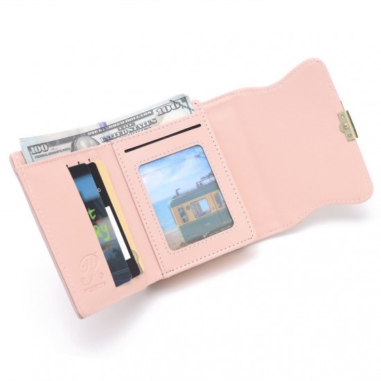 2025 new women's short wallet, Japanese and Korean style, small, fresh, folding, zippered, multifunctional student coin purse, in stock.