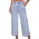 2025 New Stretch Trousers: Washed High-Waisted Jeans: Fashionable, Casual, and Versatile Wide-Leg Jeans for Women