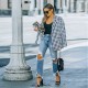 2023 new European and American cross-border spring ripped jeans for women, washed, ripped, raw-edged, beggar pants in stock for wholesale