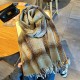 Korean Winter New Gradient Plaid Thickened Tassel Scarf, Couple's Gift, Luxury Neck Scarf, Ready-to-Wear Wholesale