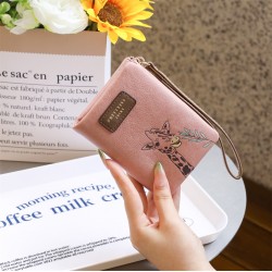 New cross-border new 2025 women's short wallet, cute cartoon, casual, soft PU, multifunctional, student coin purse, wholesale.