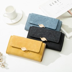 2023 Popular Women's Long Wallet, Korean-Style Zipper Clasp, Large-Capacity Printed Wallet