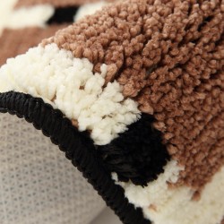 Checkerboard absorbent bathroom floor mats, non-slip bathroom entrance mats, and flocked bedroom entrance floor mats.