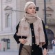 Women's scarves, high-end, heart-printed, mid-length, warm autumn and winter scarves, new winter fashionable commuter scarves for women