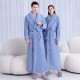 Extra-long nightgown set, autumn/winter, thickened coral fleece with pants, men's, plus-size, plush, plush, women's nightgown.