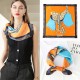 Silk scarves for summer 2025, new plaid saddle print, double-sided, 70s small silk square scarves, wholesale, retro, tied, and ribbon-like
