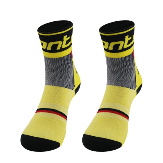 Factory direct women's sports socks with lettering, breathable, men's mid-calf socks, trendy running socks