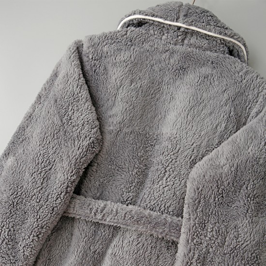 2023 new double-sided thickened comfortable cotton velvet pajamas for men, plus-size home robes for autumn and winter couple's robes.