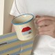2024 New Year red flip-top ceramic mug, simple cartoon car water cup and coffee cup gift