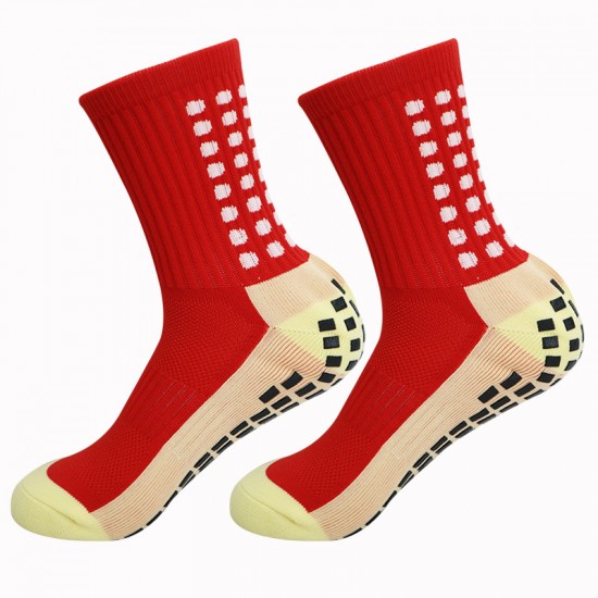 Cross-border wholesale thickened towel-soled, deodorizing, adhesive-coated, non-slip outdoor soccer socks, yoga and Pilates sports socks.