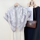 Creative and fashionable printed 90cm square scarf, Korean-style professional scarf, spring and summer women's travel outfit, stylish thin silk scarf