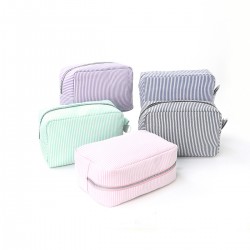 Cross-border seersucker cosmetic bag, Indian-style striped portable storage bag, Mississippi trend travel storage bag