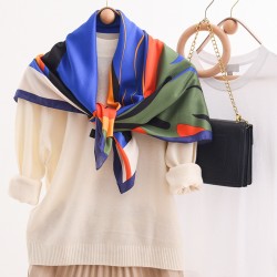 2025 New Silk Square Handkerchief, Retro Graffiti Square Handkerchief, Colorful Niche Silk Scarf, Wholesale Women's Scarf and Shawl