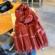 Autumn and winter retro student casual Korean-style square plaid neck scarf for women, warm, soft, thickened lines, and checkered tassels. Scarves Autumn and winter retro student casual Korean-style square plaid neck scarf for women, warm, soft, thickened lines, and checkered tassels. Scarves