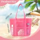 Portable beach bag, bath bag, foldable mesh beach bag, fitness and swimming bag, large-capacity portable bag