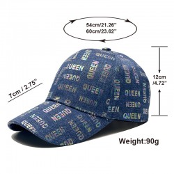New personalized QUEEN hats for men and women, denim baseball caps, and versatile outdoor fashion caps.