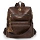 2025 New European and American Retro Fashion Women's Backpack, Trendy and Stylish, Large Capacity, Commuting, Fashionable, Tasseled Backpack Wholesale
