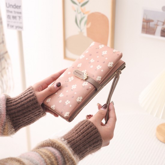 Lianbu 2024 New Long Wallet, Women's Small Fresh Print, Buckle Zipper, Multifunctional Large-Capacity Phone Bag Lianbu 2024 New Long Wallet, Women's Small Fresh Print, Buckle Zipper, Multifunctional Large-Capacity Phone Bag