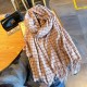 A cross-border red plaid scarf for autumn and winter, thickened and warm for couples, Korean-style New Year retro shawls for wholesale.