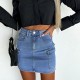 2024 wish European and American women's half-length denim skirt, cross-border foreign trade Amazon new American sexy work skirt
