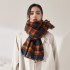 Fashionable plaid scarf for women, 2025 new autumn and winter Korean style sweet imitation cashmere scarf, wholesale, thickened and warm shawl
