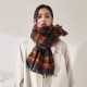 Fashionable plaid scarf for women, 2025 new autumn and winter Korean style sweet imitation cashmere scarf, wholesale, thickened and warm shawl