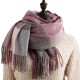2025 new plaid scarf for women, sweet Japanese and Korean faux cashmere mid-length plaid scarf, wholesale.
