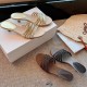 Rhinestone bow flip-flops for women, new summer outdoor wear, gentle and evening-wearing with skirts, stunning French block-heeled sandals