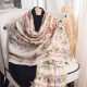 Thin, niche imitation cotton and linen, pastoral-style printed silk scarf, Japanese and Korean, fashionable and elegant shawl for women, a sophisticated holiday gift