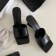 Women's shoes, 2024 summer new models, versatile square-toed open-toed rhinestone mid-heeled flip-flops, influencer sandals, and half-slip flip-flops. Women's shoes, 2024 summer new models, versatile square-toed open-toed rhinestone mid-heeled flip-flops, influencer sandals, and half-slip flip-flops.