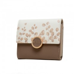 Pruetti 2022 new Korean-style women's short wallet, tri-fold, fresh-looking PU printed large-capacity student wallet