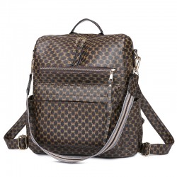 Cross-border women's casual retro large-capacity backpack, European and American retro PU backpack.