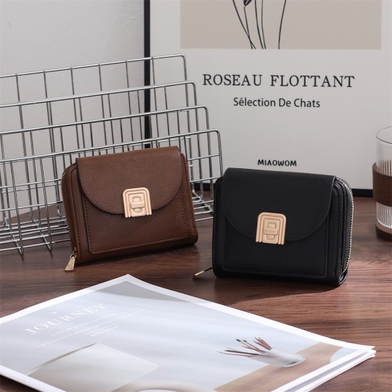 Lianbu New Short Wallet, Fashionable and Versatile Folding zipper student coin purse, in stock, wholesale.