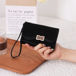 New women's medium wallet, Korean-style solid PU zippered multi-card slot foldable tote, women's coin purse in stock and wholesale