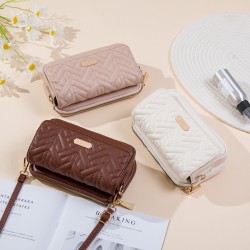 2024 new stylish shoulder bag, soft PU multifunctional large capacity phone bag, crossbody bag, mini square bag