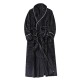 Classic European and American, simple, extra-long flannel robe for men. Autumn and Winter Thickened Plus-Sized Coral Fleece Bathrobes for Women