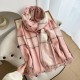 Autumn and winter warm, whitening, thickened Korean-style scarf for women, faux cashmere plaid tassel shawl for students.