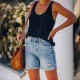 2025 Summer eBay Amazon Wish Street Ripped Straight-Leg Jeans for Women, Foreign Trade Trendy Brand