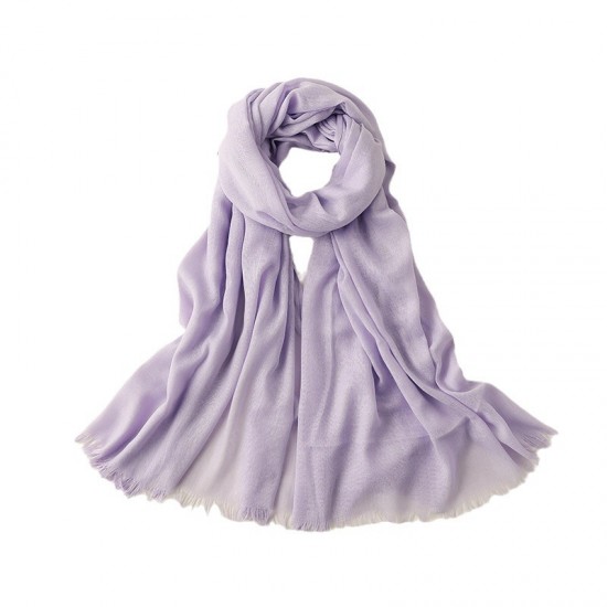 2025 Spring/Summer new silk scarf, fashionable sunscreen, long beach scarf, solid color cotton and linen silk scarf, wholesale