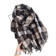 A new cross-border retro plaid scarf for women, versatile and warm for autumn and winter, thickened and dual-use faux cashmere shawl.