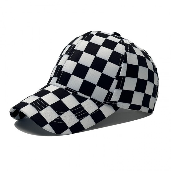 Cross-border new sports baseball cap, a stylish, unisex checkerboard peaked cap, a trendy outdoor sun protection hat. Cross-border new sports baseball cap, a stylish, unisex checkerboard peaked cap, a trendy outdoor sun protection hat.