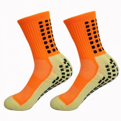Cross-border non-slip rubberized mid-calf thickened football socks Terry socks, outdoor training, and mesh breathable.