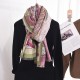 Korean style, a stylish, rural landscape tree print scarf for women, a long, warm, high-end faux cashmere shawl.