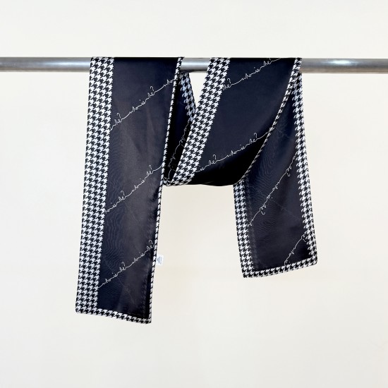 New Japanese and Korean summer simple houndstooth print small long scarves, multifunctional, fashionable decorative scarves, imitation silk ribbons. New Japanese and Korean summer simple houndstooth print small long scarves, multifunctional, fashionable decorative scarves, imitation silk ribbons.