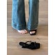 2024 autumn and winter new high-heeled, slimming boots, Korean-style, artistic, stretch ankle boots with bows.