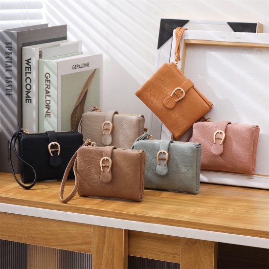 Lianbu new women's wallet, solid PU multifunctional tote, simple, two-fold clasp short student wallet in stock and wholesale Lianbu new women's wallet, solid PU multifunctional tote, simple, two-fold clasp short student wallet in stock and wholesale