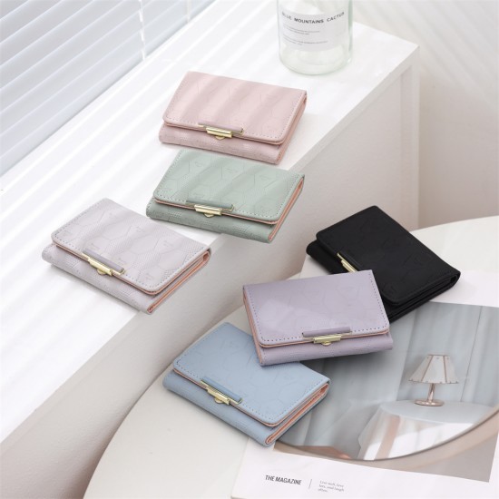 2025 new women's short wallet, Japanese and Korean style, three-fold, cute, fresh, simple student coin purse, in stock. 2025 new women's short wallet, Japanese and Korean style, three-fold, cute, fresh, simple student coin purse, in stock.
