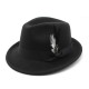 2023 new cross-border men's small hats with feathers and felt, men's jazz fedoras.