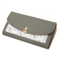 New women's wallet, long clutch, Japanese and Korean fashion print, fresh and stylish tri-fold wallet, multifunctional bag