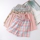 Washed cotton couple's pajama pants, pure cotton men's and women's trousers, spring and autumn, summer, casual, loose plaid, outdoor wear.